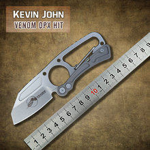 Kevin John Venom DPx golpe del cuchillo del cortador de titanio TC4 9Cr18MoV Tactical camping caza al aire libre de la supervivencia del bolsillo cuchillos de hoja fija