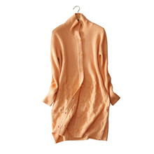 100% cashmere coats 5 colors winter/autumn Women’s knitted open stitch clothings turn-down collar X-long coat with button