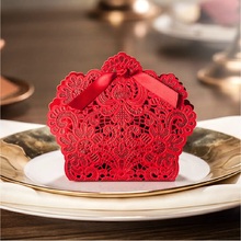 Free shipping,50 pcs/lot, Chinese Red Laser Design Candy Box, Wedding Gift Bags, Candy and Gift Boxes