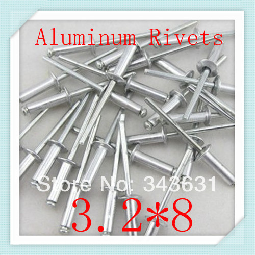 400PCS High Quality 3.2x8mm POP rivet aluminum CLOSED/SEALED 400PCS High Quality 3.2x8mm POP rivet aluminum CLOSED/SEALED <br><br>Aliexpress