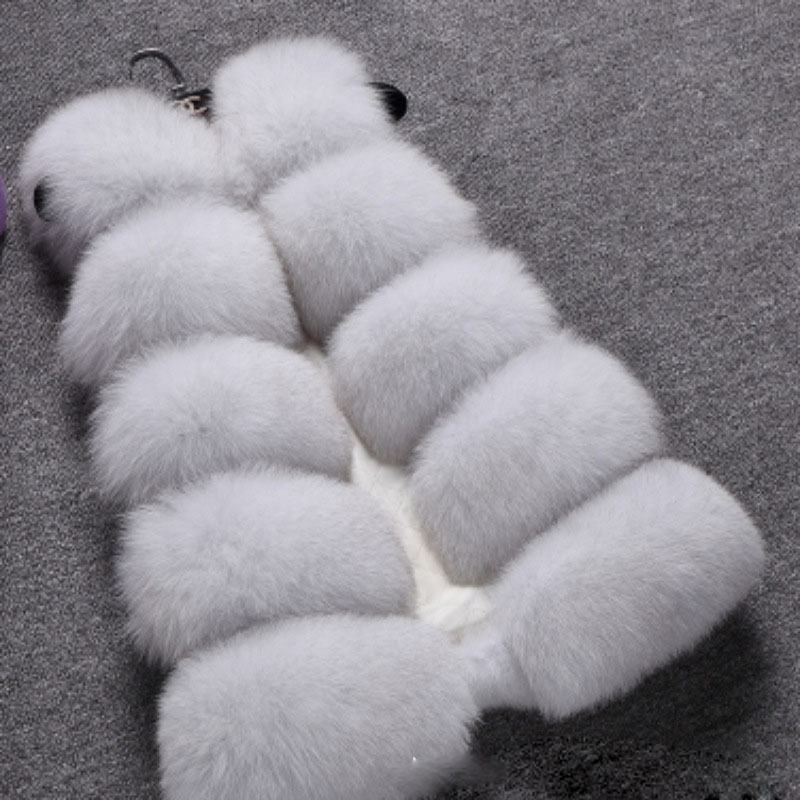 2015 New Design Fashion Winter Women Fur Vest Faux Fox Fur Coat Woman Fake Fur Vests Jacket Female Ladies Fur Coat Size S-XXXL