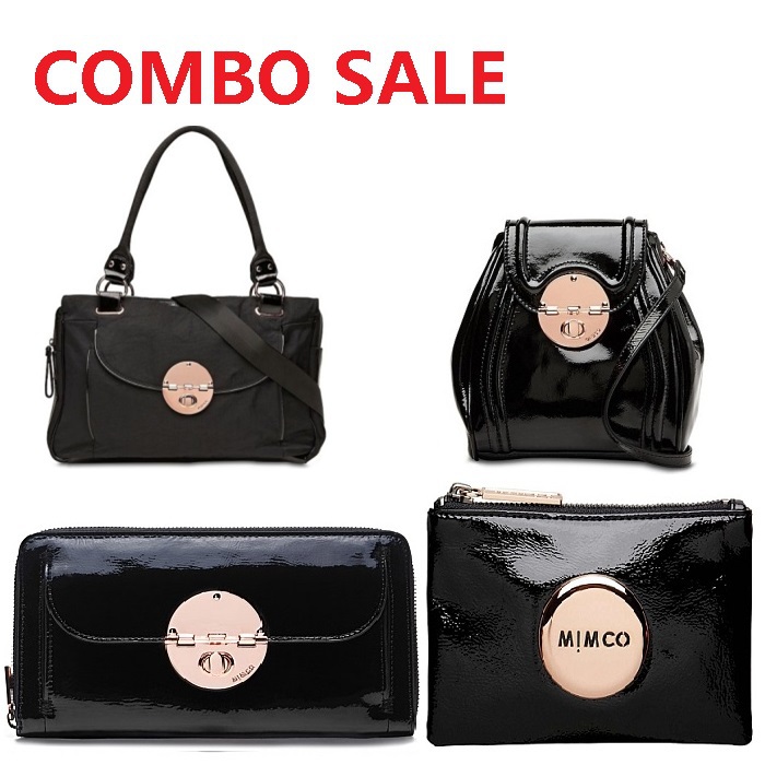 Wholesale MIMCO OFFBEAT HIP BAG BLACK GENUINE LEATHER WOMEN BAG ROSE