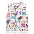 2016 New Spring Fall Baby Girls Outerwear Coat Kids Jackets Cartoons Graffiti Hot Style Eiderdown Cotton