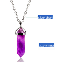 2016 statement necklaces Quartz Crystal Necklace bullet shape natural stone pendant necklaces for women jewelry wholesale