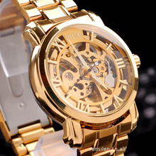 Calidad superior de lujo hombres esqueleto reloj automático / militar mira el envío libre