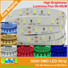 5630 SMD LED strip flexible light 12V Non-Waterproof 60LED/m 5m/lot,New LED Chip 5630 Bright Than 5050,Super Bright