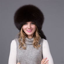 2016 wholesale new arrival fox fur hat for women’s winter dress with sliver fox on back free size for all beanies hat keep warm
