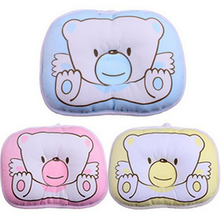 Newborn Bear Bedding Baby Nursing Pillow Prevent Flat Head 100% Cotton Animal Baby Shaping Pillow Pattern Comfortable Pink Blue (2)