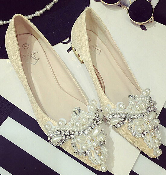 ballet flats with pearls