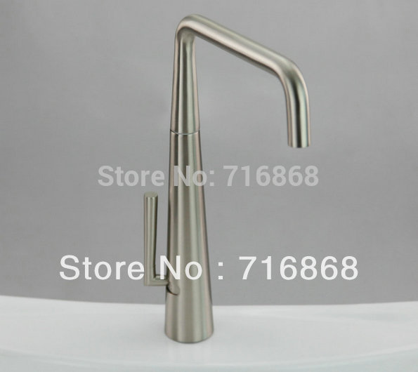 Фотография S-115 Modern single hole nickel brushed swivel kitchen sink &bathroom basin Mixer Tap Faucet