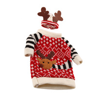 Christmas Decoration Supplies Red Wine Bottle Cover Wool Bags Decoration Home Party Santa Claus Christmas artigos de natal