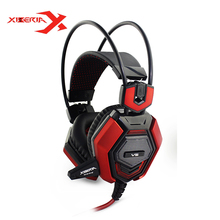 XIBERIA V6 Over ear Gaming Headset Earphone Headband Headphone with Mic Stereo Bass Musci Breathing LED