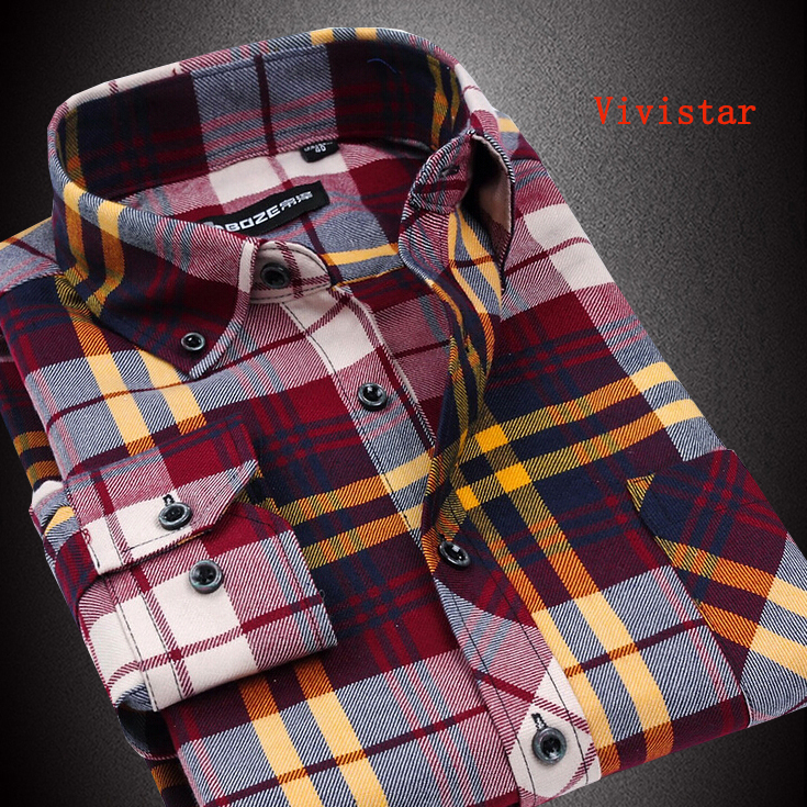 Flannel Men Shirts 2014 New Non Iron Luxury Slim Fit Long Sleeve Brand Formal Business Fashion