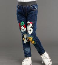 The new fashion 2016 cartoon mickey pattern Of children’s wear jeans trousers of the girls