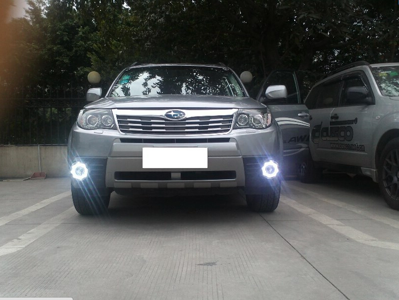Free HK Post,LED DRL Daytime Running Light  Subaru Forester 2008-2013 with Blue Angel eyes Fog Lamp Super
