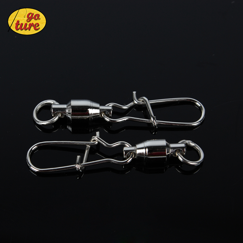 Goture High Quality 200pcs/lot Ball Bearing Swivel with Nice Snap Size 7, 5, 3, 1 Fishing Connector Hooks Terminal Fishing Tackl