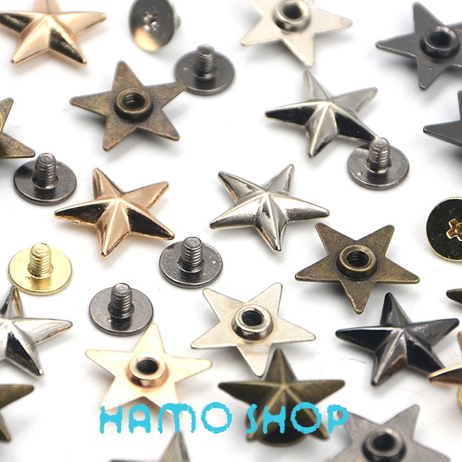 Description Picture 2 of item10pcs Metal Star Rivets Studs Spikes Spots Buttons LeatherCraft DIY For Belt Bag Scrapbooking Shoes Cap Tags Clothes Accessories