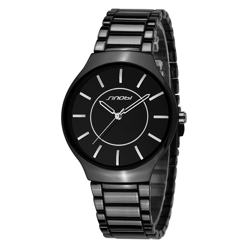 Горячая распродажа! sinobi бренд черный браслет из нержавеющей стали часы для мужчин мода японский кварцевый механизм наручные часы водонепроницаемый