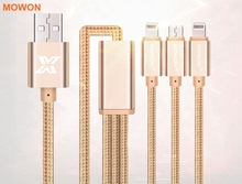 Mowon 3 в 1 многофункциональный USB кабель многофункциональный USB кабель для зарядки для iPhone 6 / 6 s, Для Samsung и андроид телефонов