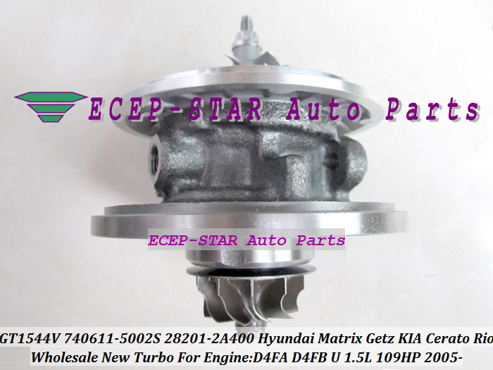 GT1544V 740611-5002S 28201-2A400 782403 Turbocharger Turbo CHRA Cartridge For HYUNDAI Matrix Getz KIA Cerato Rio 05 D4FA D4FB U 1.5L (3)