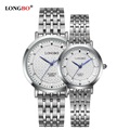 LONGBO Luxury Lovers Couple Watches Men Date Day Waterproof Women Gold Stainless Steel Quartz Wristwatch Montre