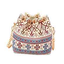 New 2016 Hot Canvas Bucket Bag Female Casual Shoulder Bag Cross body Women Messenger Bag Day Clutch with chain