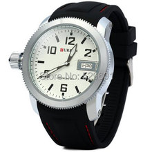 New CURREN Stainless Steel Thread Dial Quartz Watch with Silicone Band