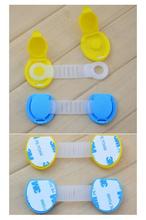 Hot 10pcs Set Baby Child Kid Drawer Cabinet Lock Short Style Safety Lock Yellow Blue Baby