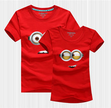 2015 New Summer Family Clothes For Mother And Daughter Cartoon Big Eyes Baby Boys Girls T