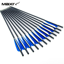 12pcs Lot 8 8mm Archery Carbon Arrow 20 Inch Blue Turkey Feathers Iron Shooting Hunting Carbon