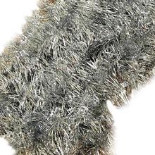 NFLC 2m (6.5 Ft) Christmas Tinsel Tree Decorations Tinsel Garland (silver)