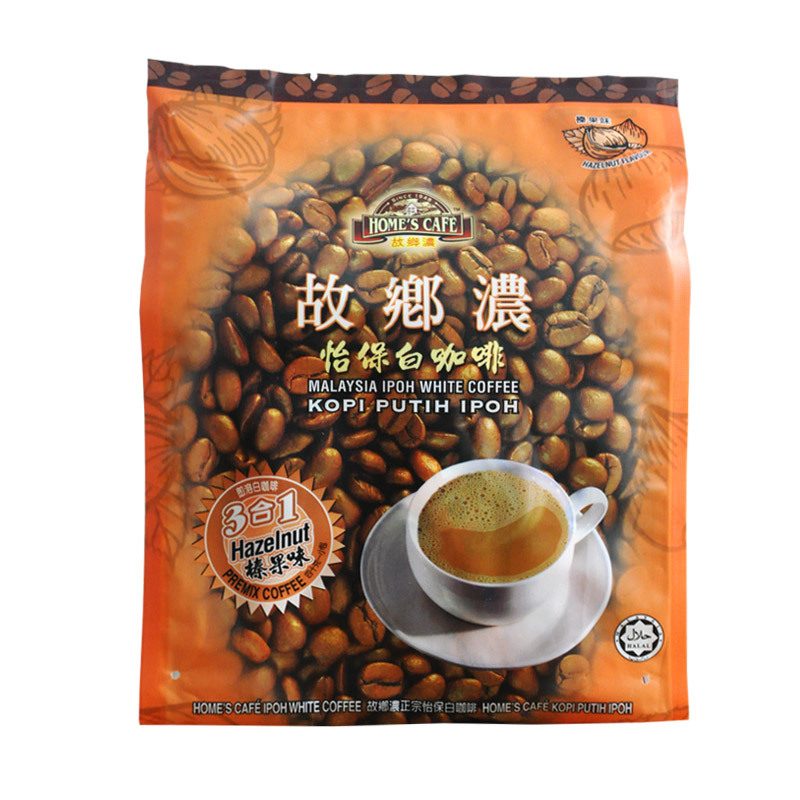 Malaysia white coffee imported from hometown to ipoh 3 in 1 instant coffee Hazelnut taste coffee