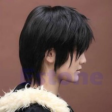 W110 Free Shipping 1PC Vogue Short Straight Men Cosplay Party Costume Hair Full Wig Black Brown