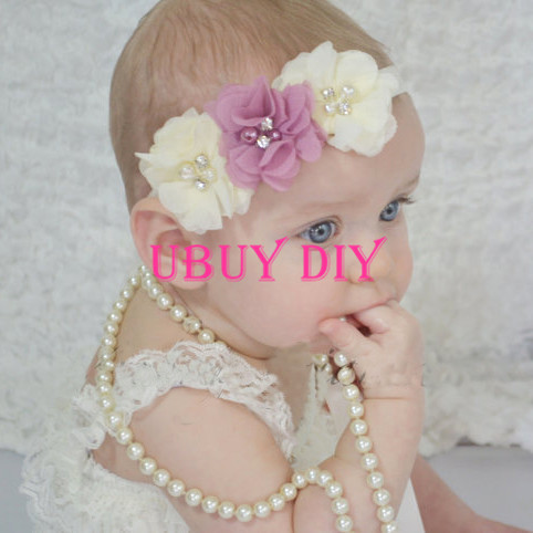 614 New baby headbands ivory 859 Retail Ivory Baby Headbands Newborn Baby Girl's Flower Headbands Baby   