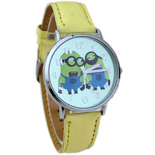 Nueva venta al por mayor estilo de diseño moda niños del cuarzo de dibujos animados Despicable Me reloj con caja de reloj W157710