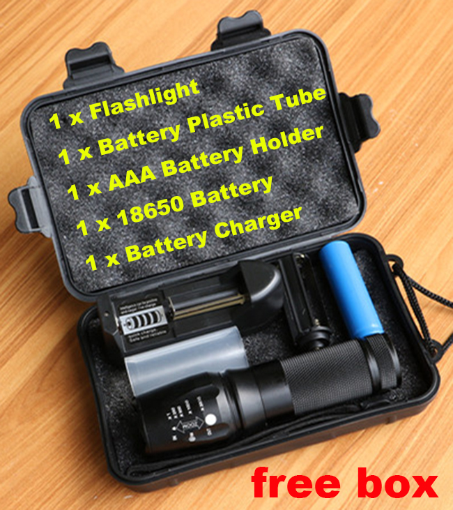 New Powerful X800 LED Flashligh CREE XM-L2 4500 Lumens LED Torch Zoomable Flashlight LED Lamp + Battery +Charger G700 Flashlight