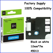 3PCS Compatible Dymo Labelmanager 12mm D1 Black on White Dymo Maker 45013 Label Tape Cartridges Free Shipping (Factory Supply)