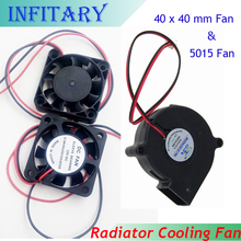 2pcs/lot 5015 Fan 50*50*15mm 24V 0.12A Humidifier Fan 40 x 40 x 10mm 12V 0.18A Cooling Fan for 3D Printer RepRap Makerbot Prusa