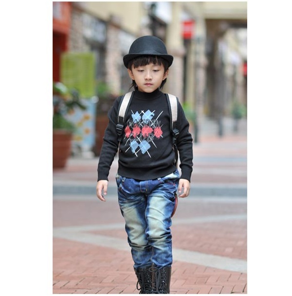 Wholesale2015 Autumn Winter Kids Clothing Sweaters Fashion Cotton Pullovers Kids Boys Sweater Turtleneck Warm Outerwear Sweaters
