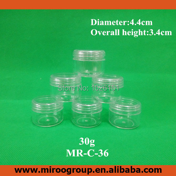 100pcs 1oz 30ml 30g empty plastic clear jars cosmetic cream make up cosmetic jar refillable bottle