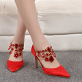 2016 New Thin High heeled Women Pumps Sexy Rhinestone Pointed Toe Party Shoes High Heels Wedding
