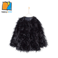 YKYY YAKUYIYI Autum Winter Solid Black Baby Faux Fur Coat Reversible Girls Warm Parkas Party KidsTop