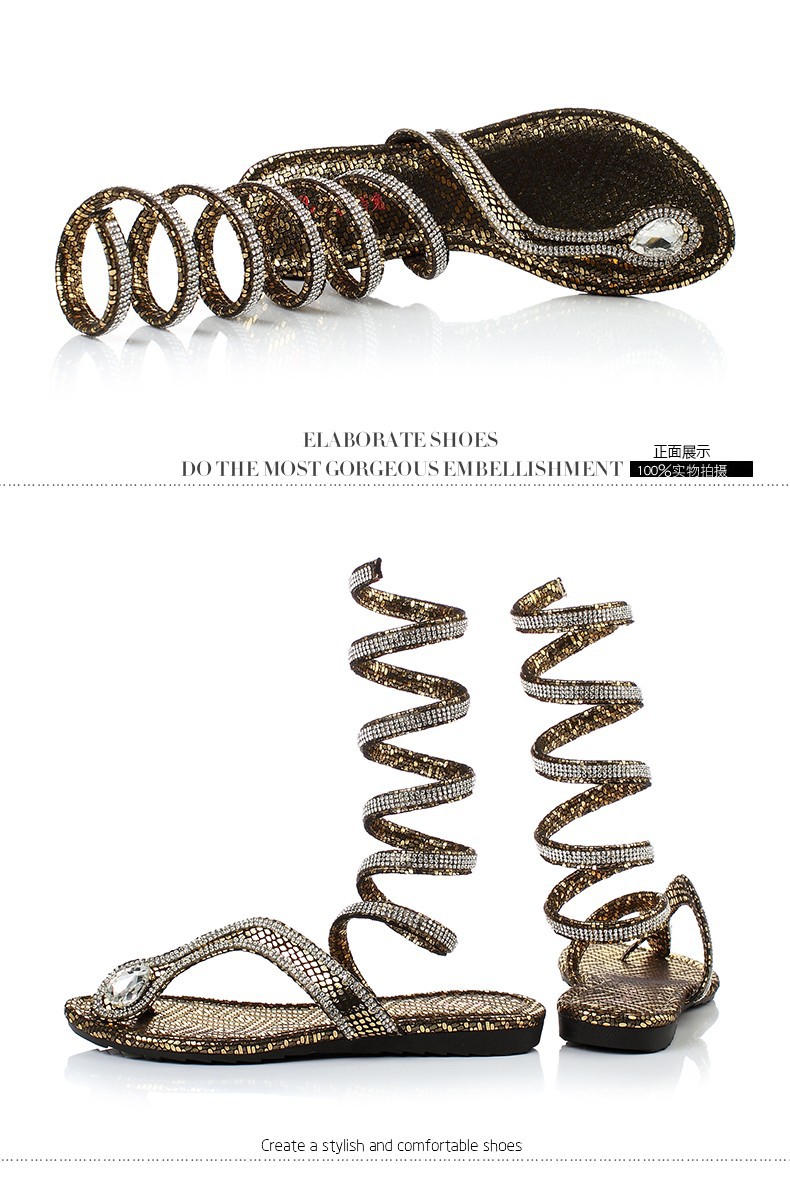 snake rhinestone sandals
