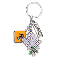 J&R Game PS4 GTA 5 keychain Grand Theft Auto 5 Key Chains For Men Fans Xbox PC Rockstar Key Ring Holder Cosplay Jewelry Llaveros