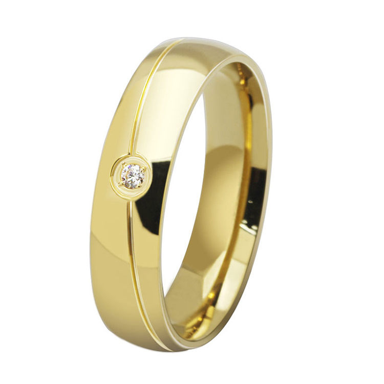 europe western 18k gold plated stainless steel his and hers wedding