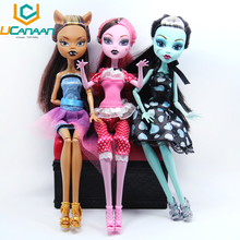 NO BOX Dolls Monster Draculaura/Clawdeen Wolf/ Frankie Stein Moveable Joint Body High Quality Girls Plastic Classic Toys Gifts