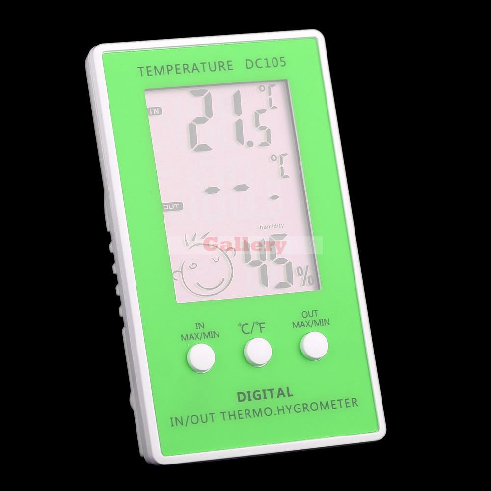 LCD Digital Thermometer Hygrometer Temperature Humidity Meter w/ Wired External Sensor