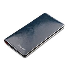 Famous designer brand men s genuine leather long Wallet Oil wax Ultra thin Smooth face casual
