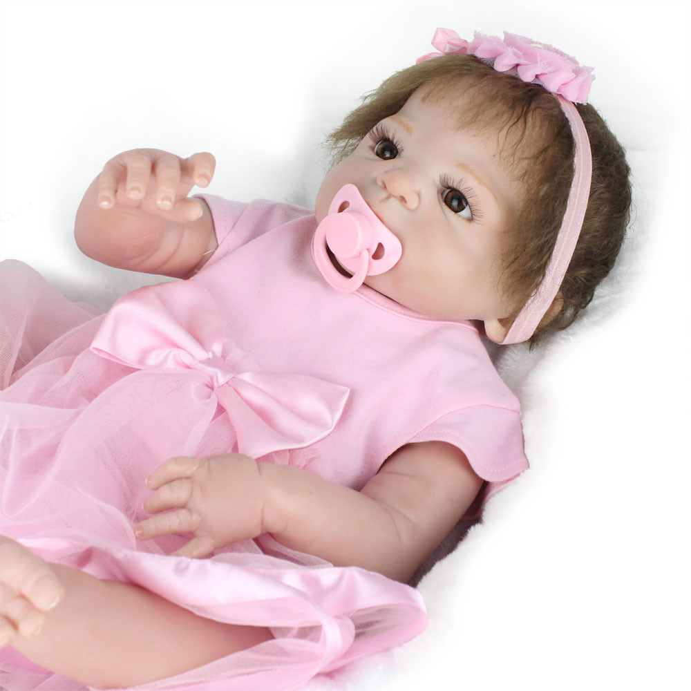 Anatomically Correct Toddler Girl Doll Full Body Silicone Lifelike