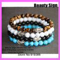 12pcs lot Turquoise black Onyx Tiger Eye stretch bracelet Yoga Mala Bracelet men bracelet Beaded Buddha